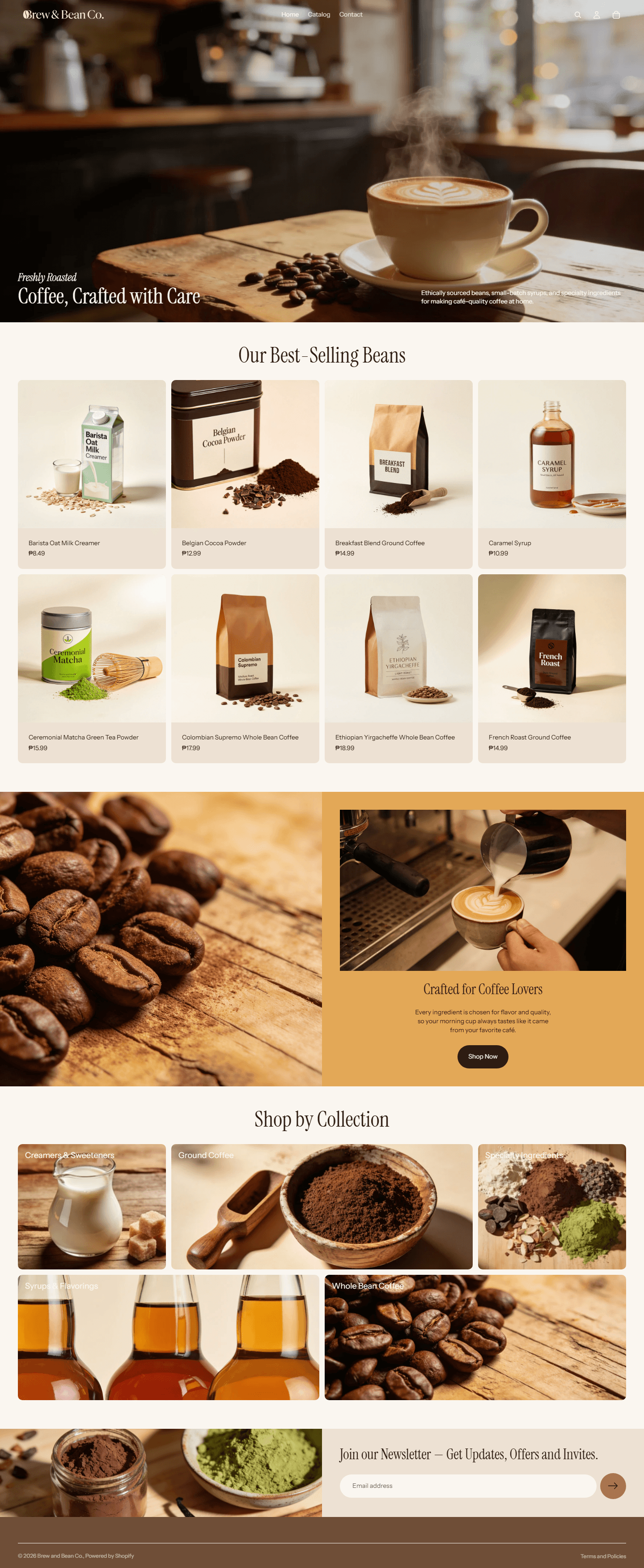 Brew & Bean Co. — Shopify coffee e-commerce store
