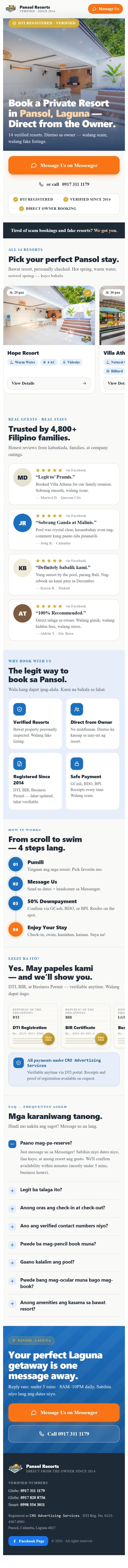 Pansol Resorts — private resort booking