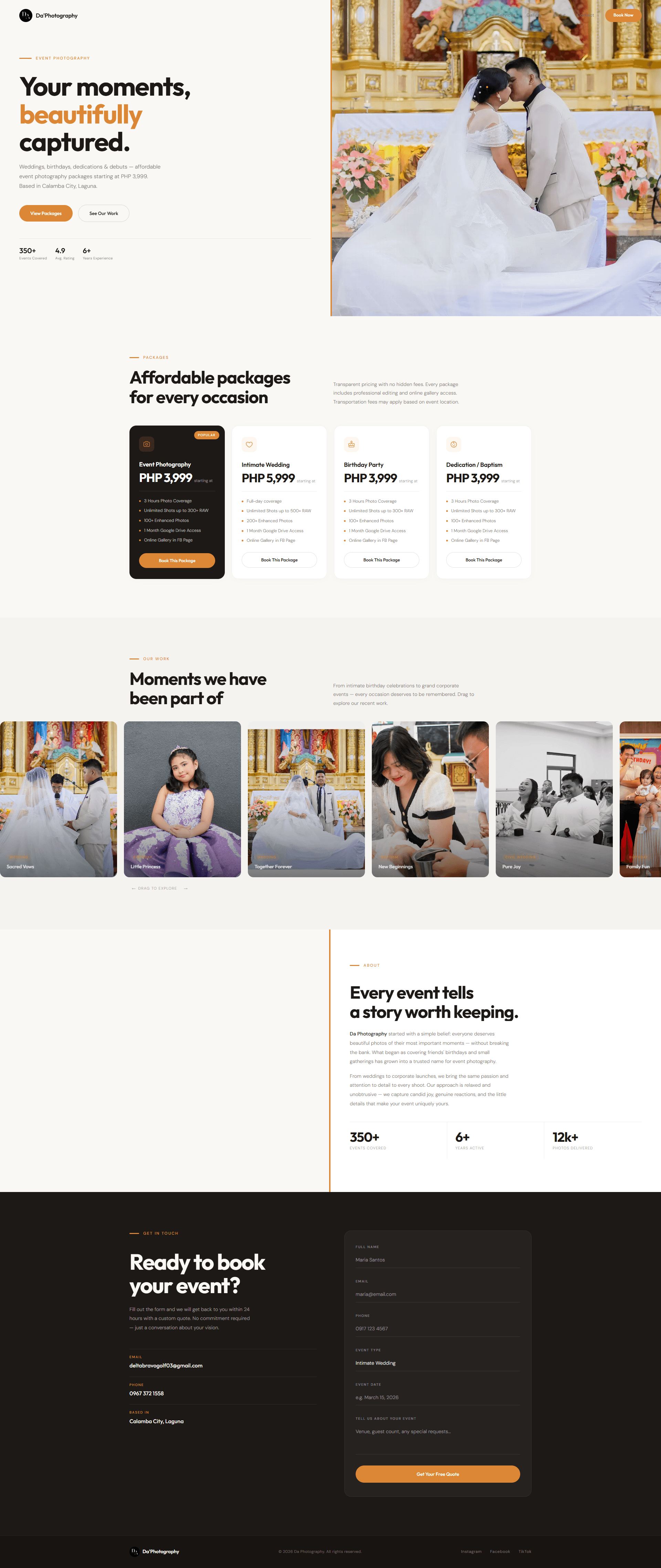 Da'Photography — event photography website